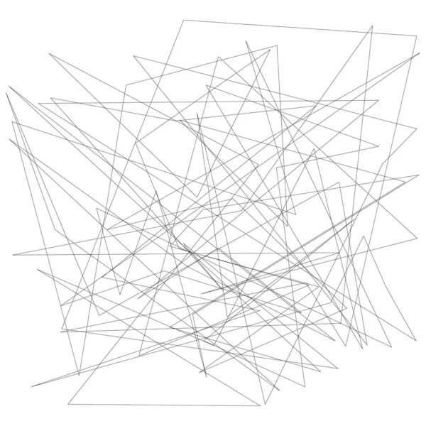 Náhodné Podrážděné Chaotické Čáry Abstraktní Geometrický Prvek — Stockový vektor