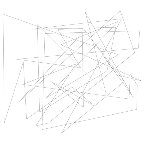 Zufällige Kantige Chaotische Linien Abstraktes Geometrisches Element — Stockvektor