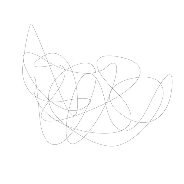 Випадкові Вигнуті Білосніжні Колажні Лінії Абстрактний Геометричний Елемент — стоковий вектор