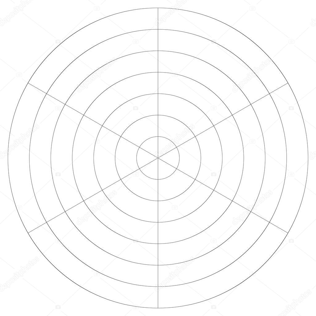 Radial, radiating, concentric lines circle vector shape element