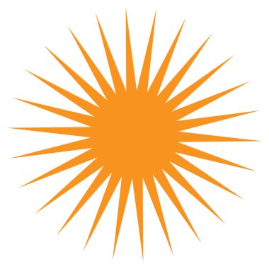 Parıltı, parıltı, parıltı şeklinde element. Yıldız patlaması, güneş patlaması simgesi ()