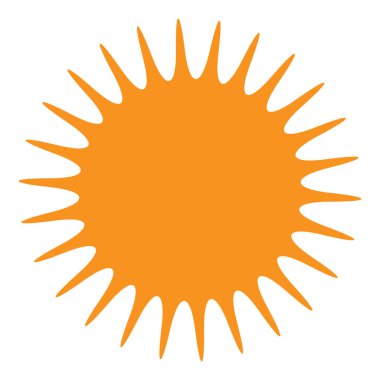 Parıltı, parıltı, parıltı şeklinde element. Yıldız patlaması, güneş patlaması simgesi ()