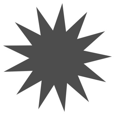 Parıltı, parıltı, parıltı şeklinde element. Yıldız patlaması, güneş patlaması simgesi ()