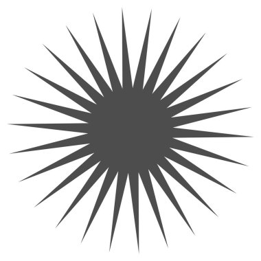 Parıltı, parıltı, parıltı şeklinde element. Yıldız patlaması, güneş patlaması simgesi ()