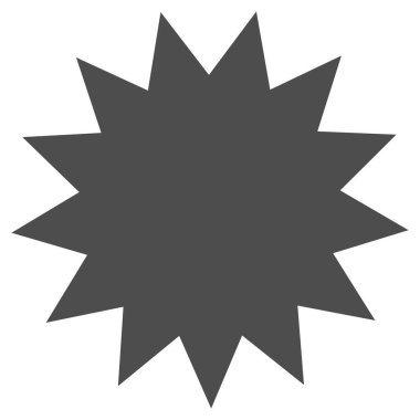 Parıltı, parıltı, parıltı şeklinde element. Yıldız patlaması, güneş patlaması simgesi ()