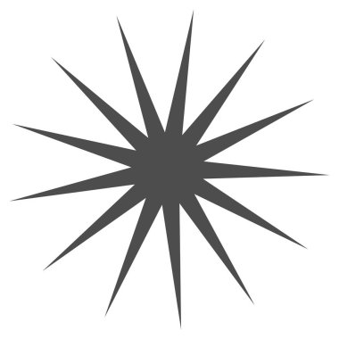 Parıltı, parıltı, parıltı şeklinde element. Yıldız patlaması, güneş patlaması simgesi ()