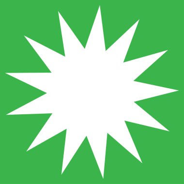 Parıltı, parıltı, parıltı şeklinde element. Yıldız patlaması, güneş patlaması simgesi ()