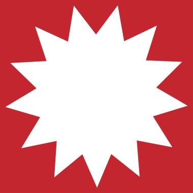 Parıltı, parıltı, parıltı şeklinde element. Yıldız patlaması, güneş patlaması simgesi ()