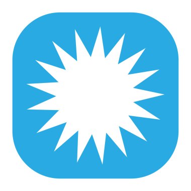 Parıltı, parıltı, parıltı şeklinde element. Yıldız patlaması, güneş patlaması simgesi ()