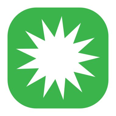 Parıltı, parıltı, parıltı şeklinde element. Yıldız patlaması, güneş patlaması simgesi ()