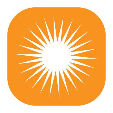 Parıltı, parıltı, parıltı şeklinde element. Yıldız patlaması, güneş patlaması simgesi ()