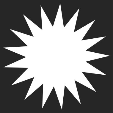 Parıltı, parıltı, parıltı şeklinde element. Yıldız patlaması, güneş patlaması simgesi ()