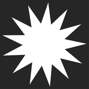 Parıltı, parıltı, parıltı şeklinde element. Yıldız patlaması, güneş patlaması simgesi ()