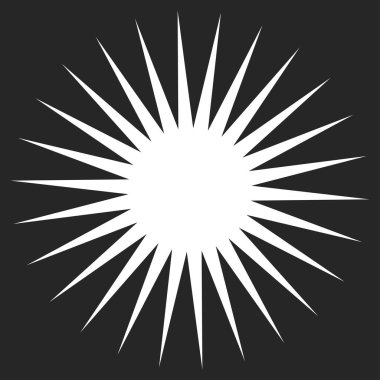 Parıltı, parıltı, parıltı şeklinde element. Yıldız patlaması, güneş patlaması simgesi ()