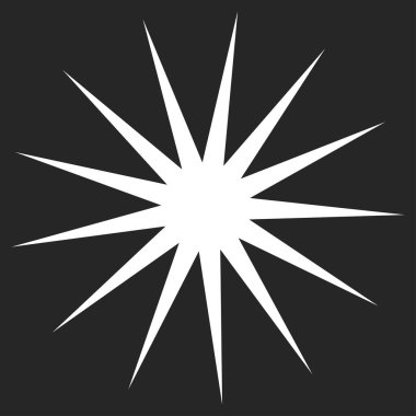 Parıltı, parıltı, parıltı şeklinde element. Yıldız patlaması, güneş patlaması simgesi ()