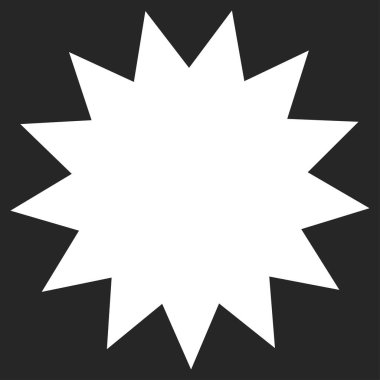 Parıltı, parıltı, parıltı şeklinde element. Yıldız patlaması, güneş patlaması simgesi ()