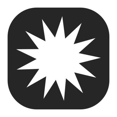 Parıltı, parıltı, parıltı şeklinde element. Yıldız patlaması, güneş patlaması simgesi ()