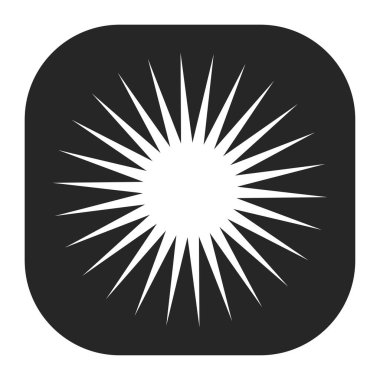 Parıltı, parıltı, parıltı şeklinde element. Yıldız patlaması, güneş patlaması simgesi ()