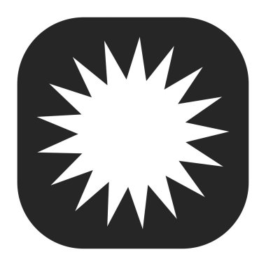 Parıltı, parıltı, parıltı şeklinde element. Yıldız patlaması, güneş patlaması simgesi ()