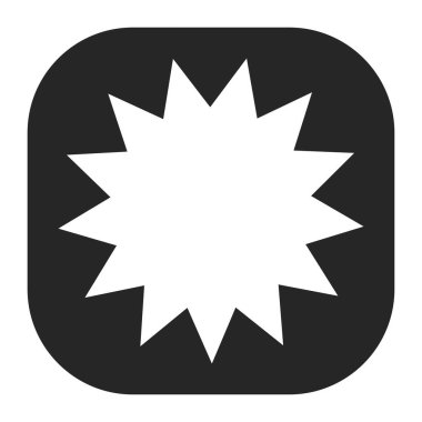 Parıltı, parıltı, parıltı şeklinde element. Yıldız patlaması, güneş patlaması simgesi ()