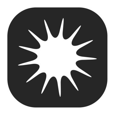 Parıltı, parıltı, parıltı şeklinde element. Yıldız patlaması, güneş patlaması simgesi ()