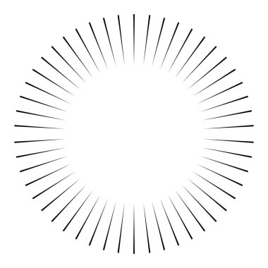 Radyal, yayılan patlama hatları. Yıldız patlaması, güneş patlaması şekli elementi