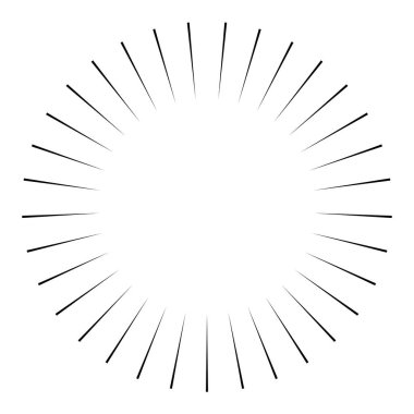 Radyal, yayılan patlama hatları. Yıldız patlaması, güneş patlaması şekli elementi