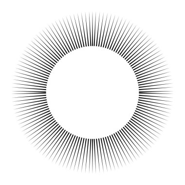 Radyal, yayılan patlama hatları. Yıldız patlaması, güneş patlaması şekli elementi