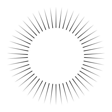 Radyal, yayılan patlama hatları. Yıldız patlaması, güneş patlaması şekli elementi