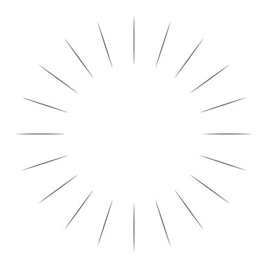 Radyal, yayılan patlama hatları. Yıldız patlaması, güneş patlaması şekli elementi