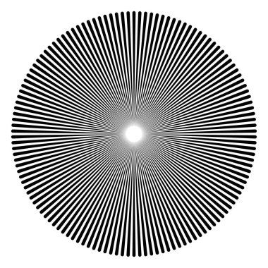 Radyal, yayılan patlama hatları. Yıldız patlaması, güneş patlaması şekilli element. Stock vektör illüstrasyonu, klip- art grafikleri