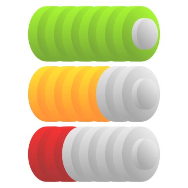 Seviye, ilerleme, aralık göstergesi. Guage, metre, kapasite konsepti simgesi, illüstrasyon