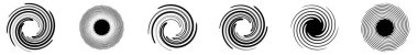 Spiral, girdap, girdap şeklindeki element vektörü ayarlandı. Stock vektör illüstrasyonu, klip- art grafikleri