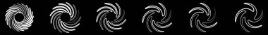 Spiral, girdap, girdap şeklindeki element vektörü ayarlandı. Stock vektör illüstrasyonu, klip- art grafikleri