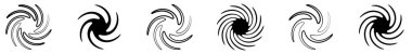 Spiral, girdap, girdap şeklindeki element vektörü ayarlandı. Stock vektör illüstrasyonu, klip- art grafikleri