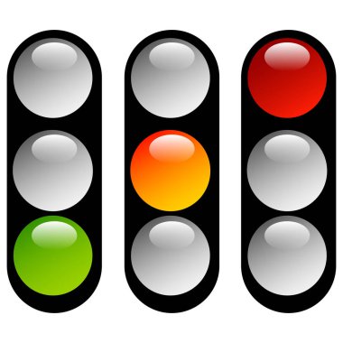 Traffic lamps, traffic lights, semaphores vector illustration clipart