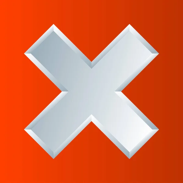 Cross Sign Σύμβολο Για Περιορισμό Απαγόρευση Έννοιες Παρακμής — Διανυσματικό Αρχείο