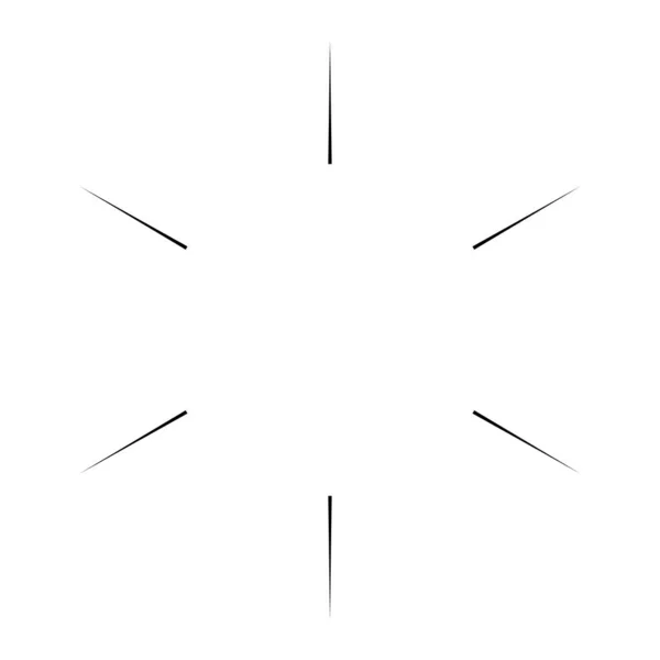 Radiale Ausstrahlende Bruchlinien Starburst Sunburst Form Element — Stockvektor