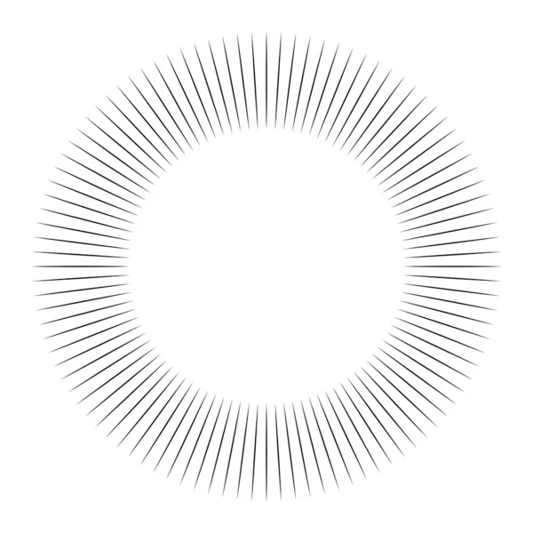 Radial Radiating Burst Lines Starburst Sunburst Shape Element — Stock Vector