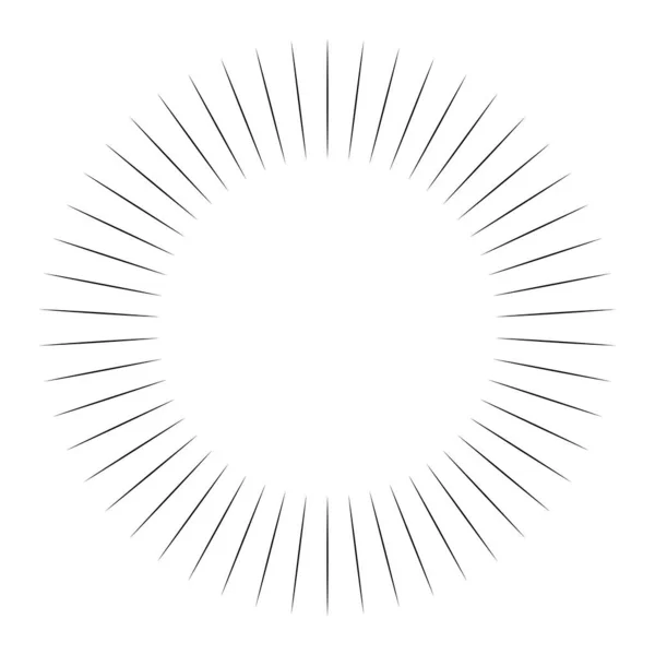 Lignes Éclatement Radiales Radiantes Éclatement Étoile Élément Forme Coup Soleil — Image vectorielle
