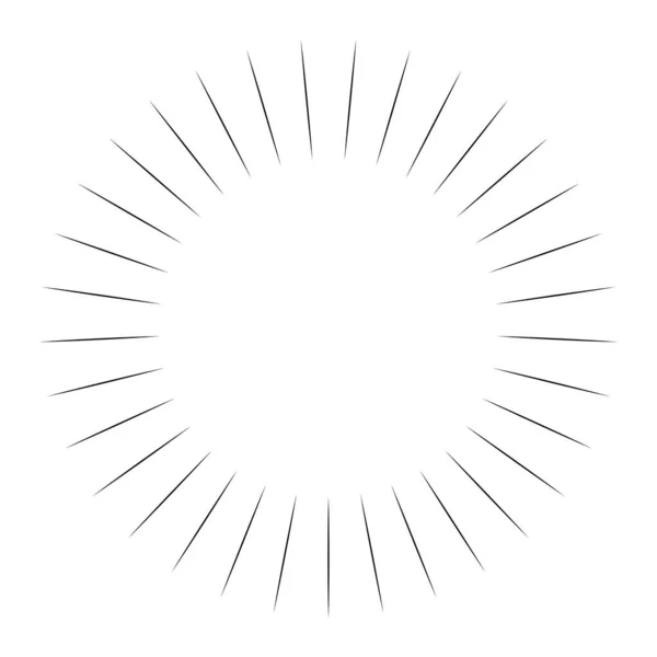 Радіальні Випромінювальні Лінії Спалах Зорі Елемент Форми Спалахом Сонця — стоковий вектор