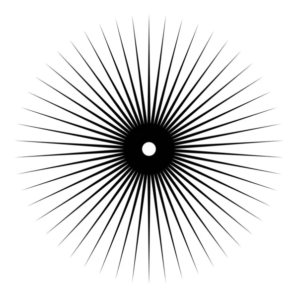 Radial Radiating Burst Lines Starburst Sunburst Shape Element Stock Vector — Image vectorielle