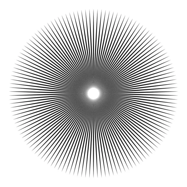 Líneas Ráfaga Radiales Estallido Estelar Elemento Forma Rayo Sol Ilustración — Archivo Imágenes Vectoriales