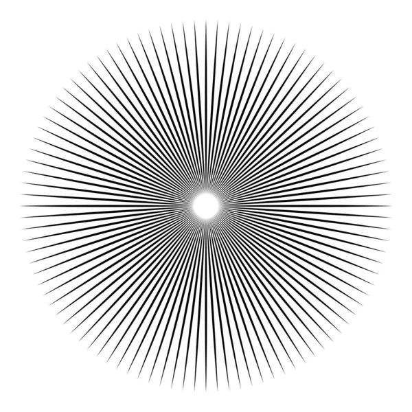 Radial Radiating Burst Lines Starburst Sunburst Shape Element Stock Vector — Image vectorielle