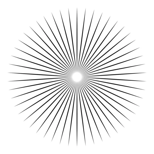 Lignes Éclatement Radiales Radiantes Éclat Étoile Élément Forme Éclat Soleil — Image vectorielle