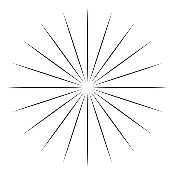 Líneas Ráfaga Radiales Estallido Estelar Elemento Forma Rayo Sol Ilustración — Archivo Imágenes Vectoriales