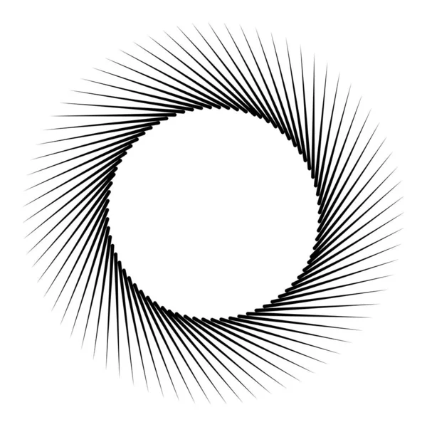 Spiral Virvla Snurra Roterande Radial Utstrålande Sprängningslinjer Starburst Sunburst Form — Stock vektor