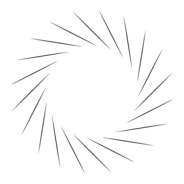 Spiral Virvla Snurra Roterande Radial Utstrålande Sprängningslinjer Starburst Sunburst Form — Stock vektor