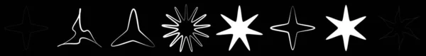 放射状 放射状の星形元素セット ストック ベクトル イラスト クリップ アート グラフィック — ストックベクタ