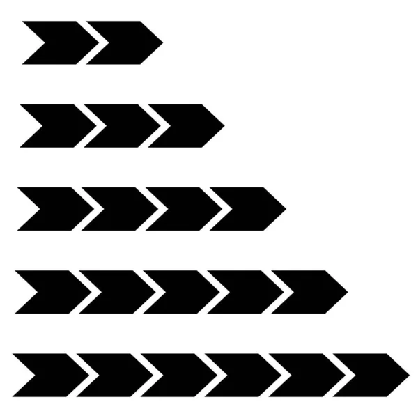 Progress Bar Level Indicator Arrows Steps Phases — ストックベクタ